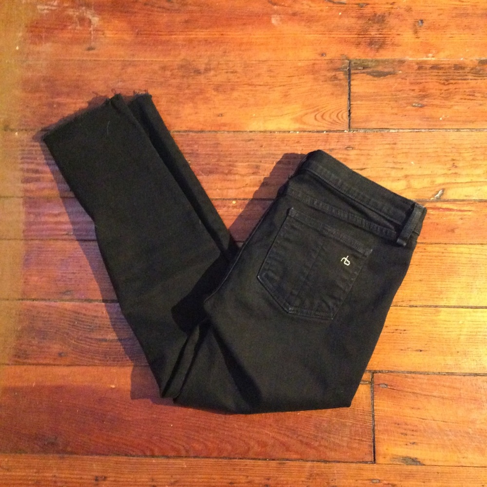 Rag & bone skinny cropped frayed hem jeans 26